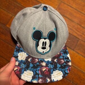 Disney Mickey Mouse Blue Floral Snapback Hat Womens or men’s